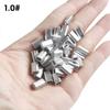 50Pcs Solid Fishing Line Tube Single Double Barrel Aluminium Anti Rust Crimping Loop Sleeve for Angling