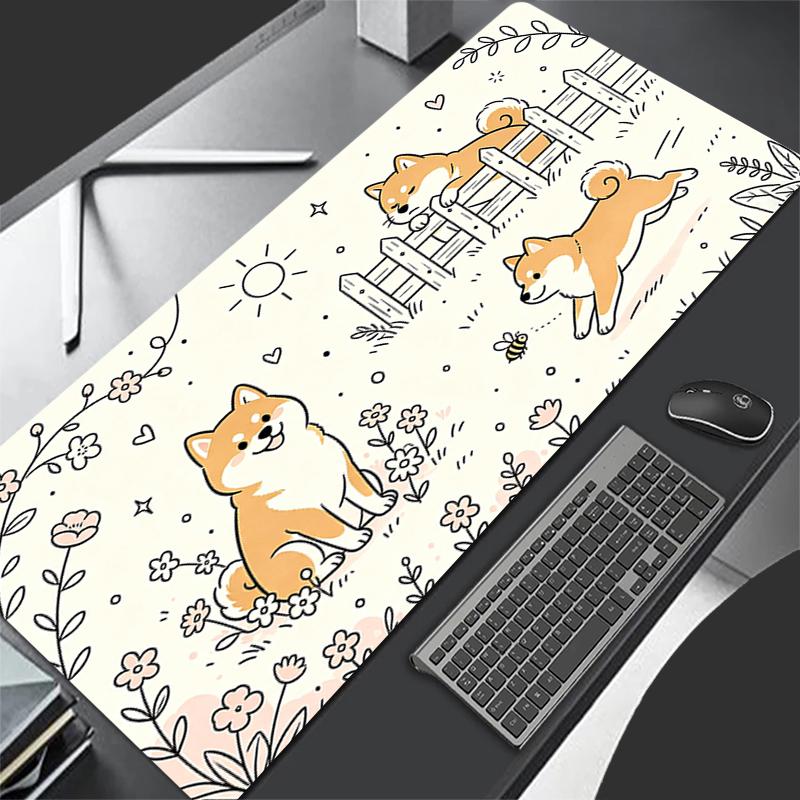 Cute Corgi Chai Dog Mouse Pad Laptop Computer Gamer Desk Mat Large Gaming ESports Mousepad Rubber Keyboard Pad Kawaii Mausepad