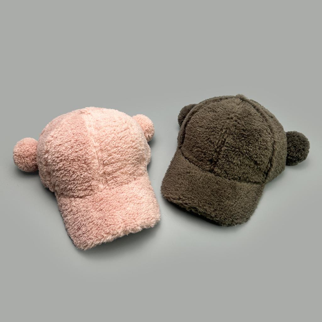 Autumn And Winter Cute Plush Ears Baseball Cap Men And Women Warm Simple Cartoon Casual Cap