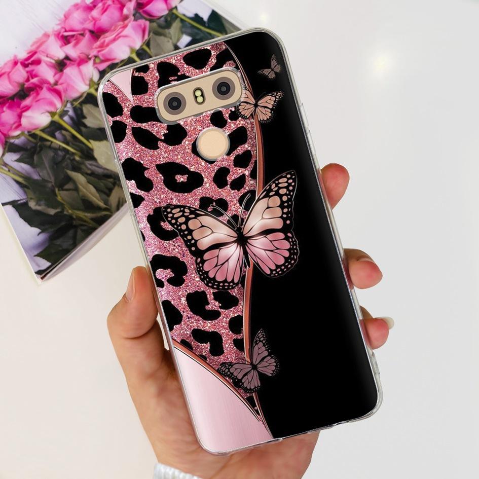 For LG G6 Plus Case LGM-G600K Phone Cases Popular Flower Soft Silicone Clear Protective Shell For LG G6 G 6 LG6 LGG6+ Back Cover