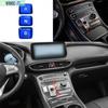 Blue Aluminum Console RND Button Decoration Sticker For Hyundai Santa Fe -23