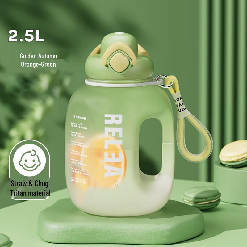 RELEA Large Capacity Sports Water Bottle with Straw