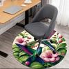 Hummingbird Garden Art Print - Vibrant Floral PosterRound Non-Slip chair mat chair carpet for office Rugs for Office Decor Gift For Valentine's Day Mo