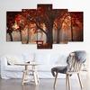 SELFLESSLY 5 Panels/Set Red Tree Autumn Landscape Pictures Canvas Painting Wall Art For Living Room Posters Scenery Home Decor