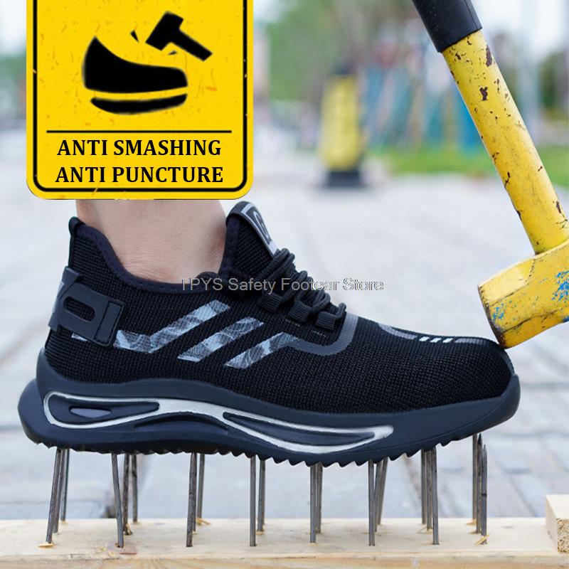 Fashion Men's Safety Shoes Insulation 6KV Electric Work Boots Fashion Steel Toe Anti-stab Industrial Working Shoes Men Safety Boots 2024