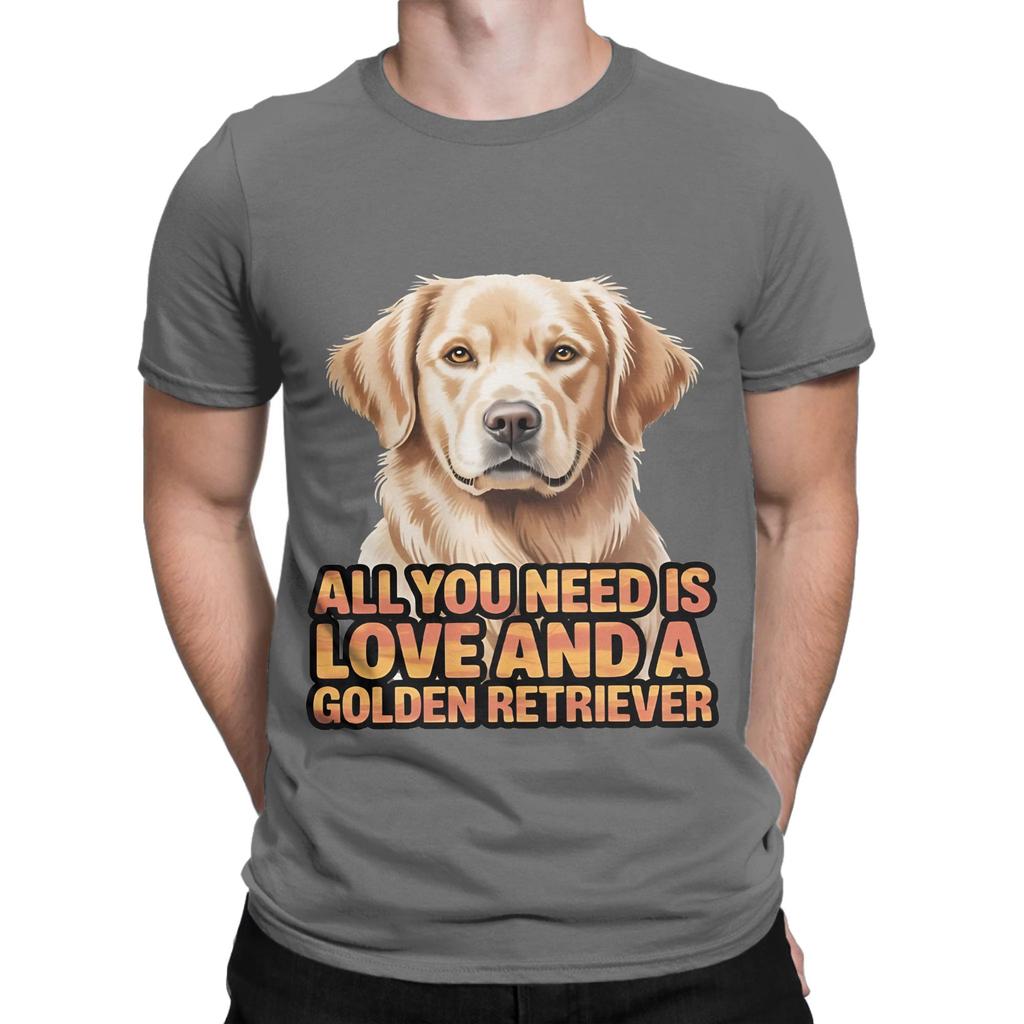 Pet Owner Design All You Need Is Love And Golden Retriever Funny Graphic 100 Cotton TShirt gloden retirever Tops Tees For Unisex