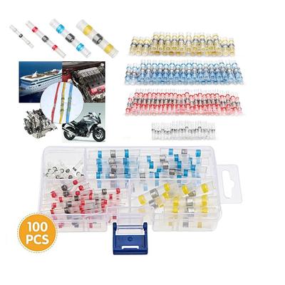 100 ks Vodotěsné smršťovací konektory pro vodiče Solder Sleeve Zalisované konektory pro elektrické kabely Sady konektorů s pájecím kroužkem