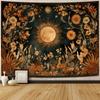 Large Horizontal Dark Night Blossoms Tapestry Wall Hanging - Elegant Suitable for Living Room, Large Horizontal Backdrop Cloth for Home Party, Live St