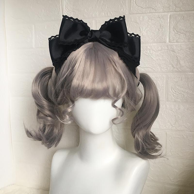 Neues großes Schleifen-Kopfstück Lolita-Haarband Puppen-Schleifen-Haarnadel Maid Handgemacht Cosplay Japanischer Anime Japanische Haarspangen Accessoire