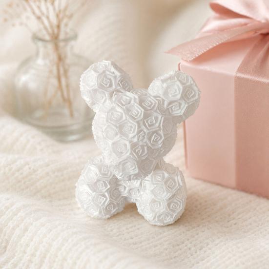 Romantic Rose Ornament, Rose Bear Decorative Sculpture for Valentine Day Anniversaries Birthdays Multi-Scene Use Gift
