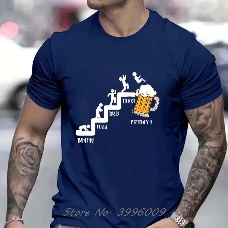 

Beer Friday Print T-shirt Fashion Casual Tshirt Cotton O-neck Tops Tees Funny Beer Lover Gifts Graphic T Shirt Men Clothing S