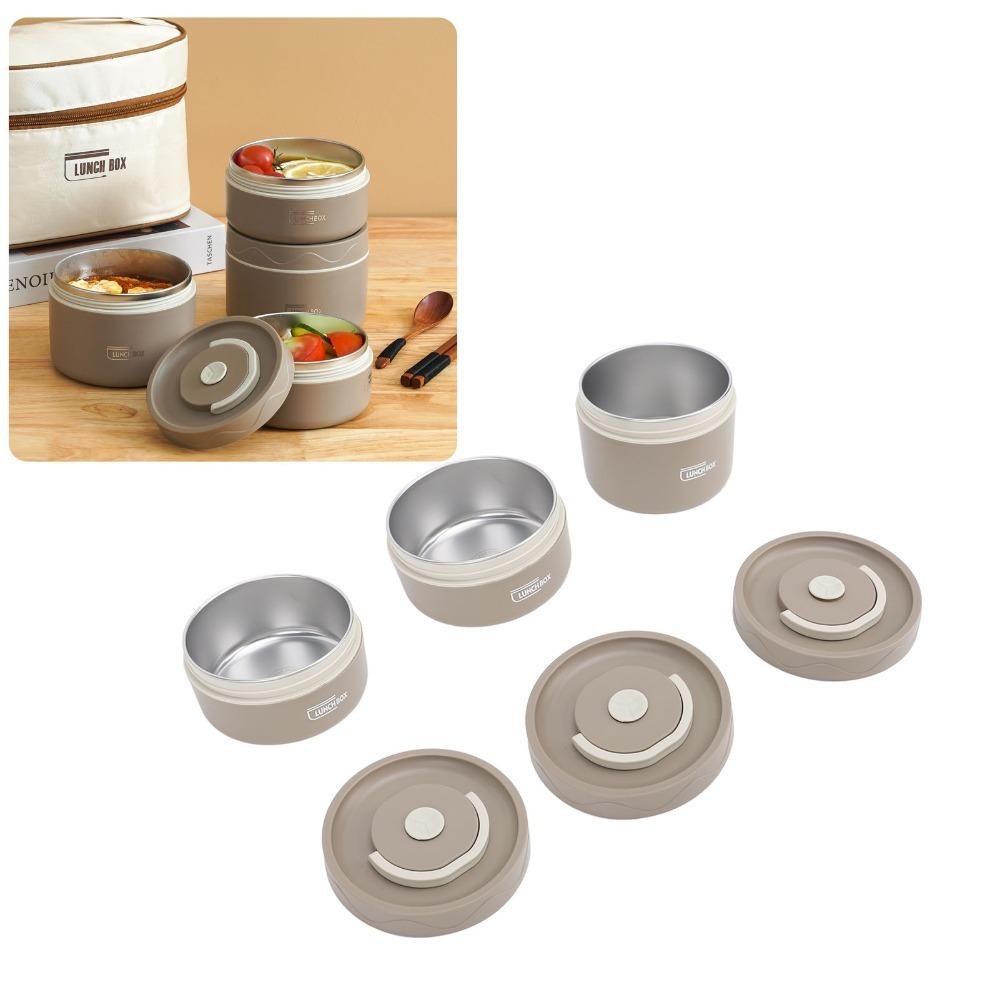 2PCS/3PCS/4PCS With Insulated Bag Thermal Bento Box Stackable Food Container  Outdoor Dining