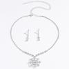 3PC Women's Fashion Water Zircon Snow Necklace Earrings Zircon Set Wedding Party Festival Gift