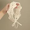 Solid Color Crochet Flower Headband Bohemian Solid Color Flower Headband Fashion Hair Tie Soft Polyester Headband Hair Accessory