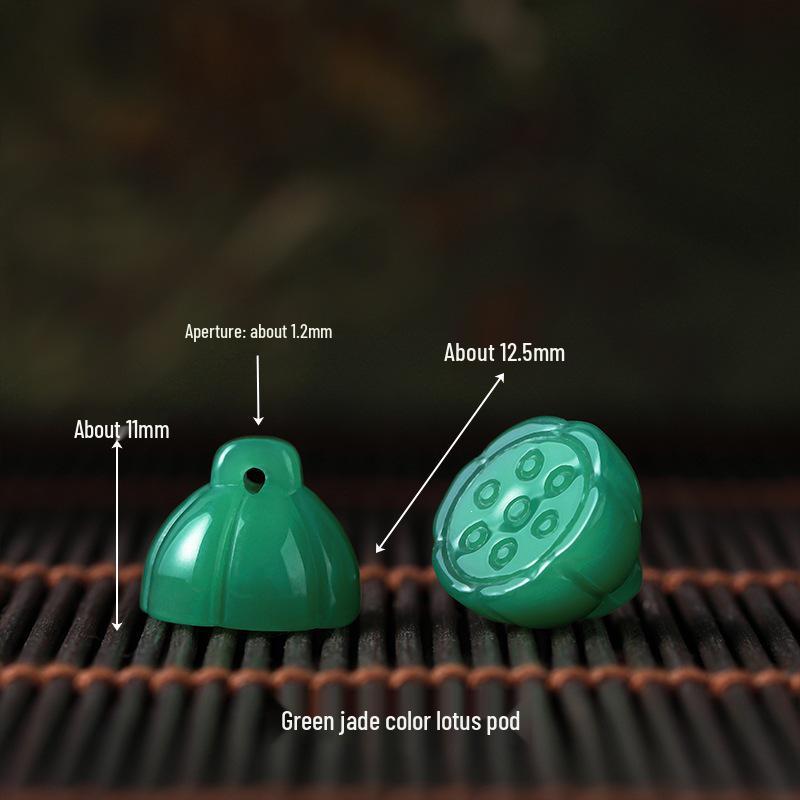 Jade Lotus Pod DIY Jewelry: Peace Lock Pumpkin Beads Pendant