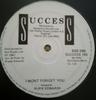 12inch Record RUPIE EDWARDS  I Wont Forget You SUCCESS186 Success 1987 UK Reggae Ska  Dub Used