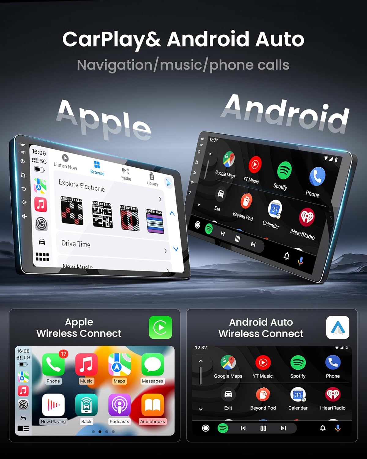 

5G WiFi Car Stereo 7 Touchscreen for Dodge Avenger Challenger RAM 2008-2014, Android Auto, CarPlay, GPS, Bluetooth, Backup Came 2GB RAM 32GB ROM