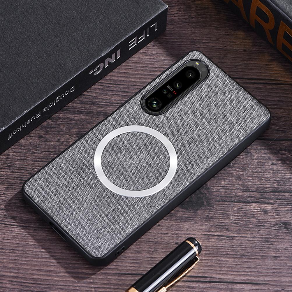 

Магнитный кожаный чехол Magsafe для Sony Xperia 1 VII Xperia 10 vi 1 vi 10 V 5 V 1 V 1 IV 5 IV Тканевая крышка для беспроводной зарядки Sony Xperia 10 V