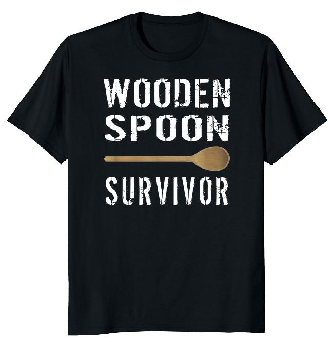NEW LIMITED Wooden Spoon Survivor Novelty Heavy Cotton Tee M
