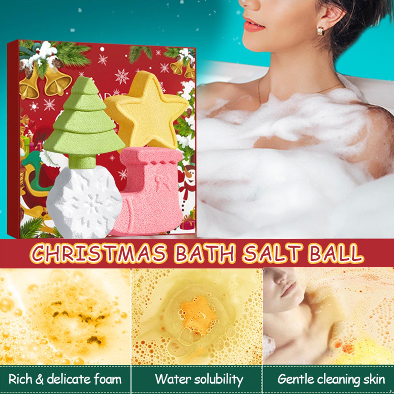 

4PC Bath Bombs Gift Set with Shea Butter, Holiday Scented Bubble Bath Fizzies for Hot Tub & Shower One Size