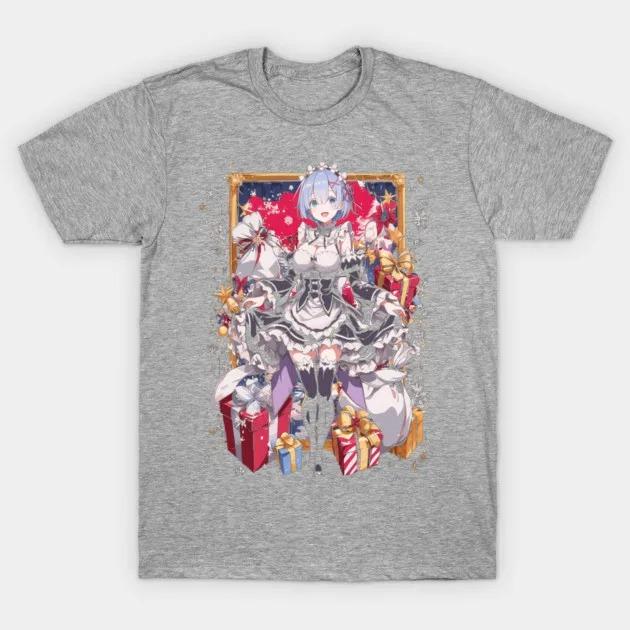 Re:Zero Starting Life in Another World Rem Holiday Edition Print T-Shirt Unisex Cotton Top