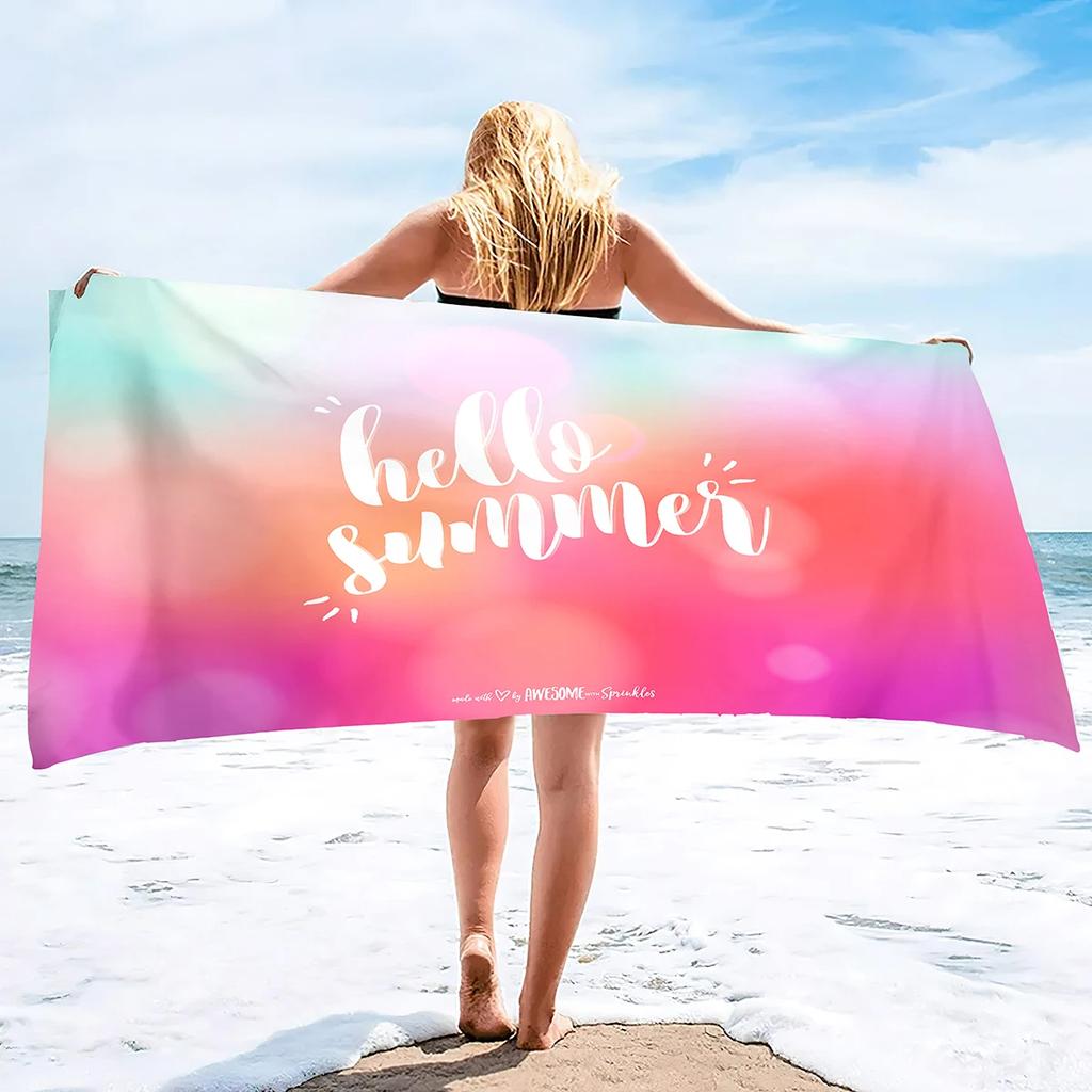 Summer Hawaii Beach Coconut Print Beach Towel Microfiber Bath Towels Bathroom Sport Bar Spa Golf Towel Quick Dry Swimming Cover