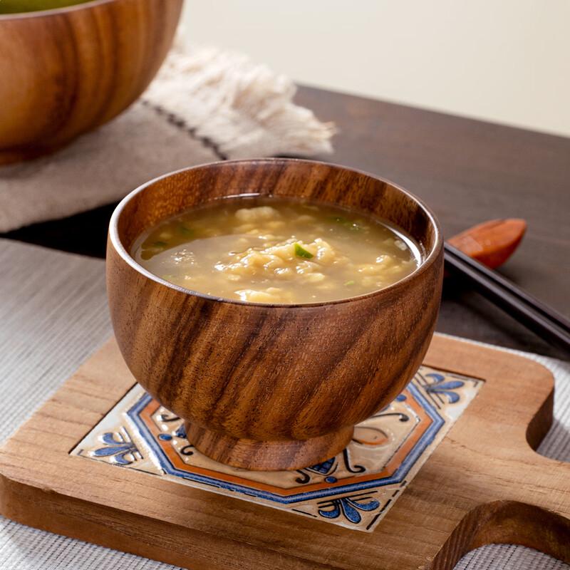 Ruhan Eco-Friendly Wooden Round Bowls - Walnut Finish