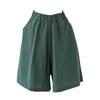 Cotton and Linen Five Quarter Pants Women's Summer Casual Shorts Plus Size Hot Pants Elastic Waist 5 Minutes Wide Leg Pants