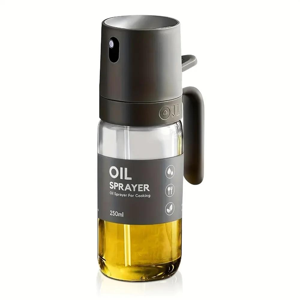 250ML Oil Sprayer High Borosilicate Glass BPA Free Cooking Oil Mister Olive Oil Sprayer for Air Fryer Salad BBQ Kitchen Gadget темно серый