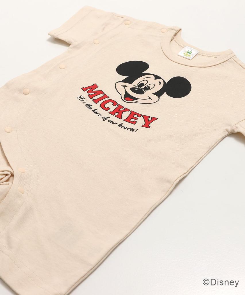 Mickey Mouse Romper Short Baby Open Fully Disney Summer [chil2] Coverall, Sleeve, Newborn, Clothes, Children's Clothes, Front, Open, Boys, Girls, 100%