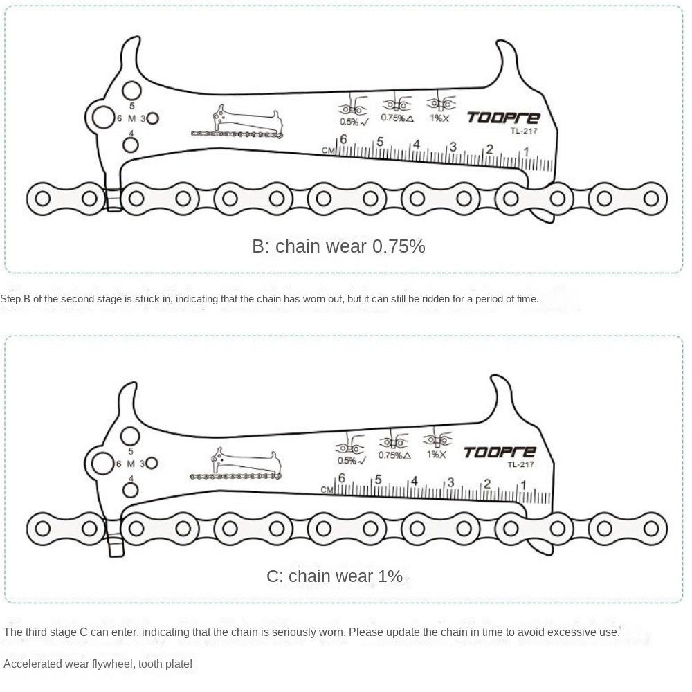 Aluminum Alloy Bike Chain Checker Chain Gauge Measurement Checker Mountain Road Bike