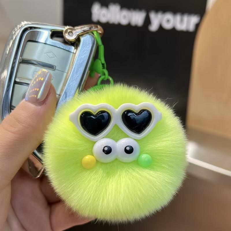 Creative Cute Rabbit Fur Keychain Fluffy Pendant Toy Car Key Holder Schoolbag Bag Cartoon Plush Doll Jewelry Women'S Decoration