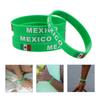 20Pcs Mexico Flag Silicone Bracelets Sports Wristbands Soccer Birthday Party Favors National Football Accessories Unisex