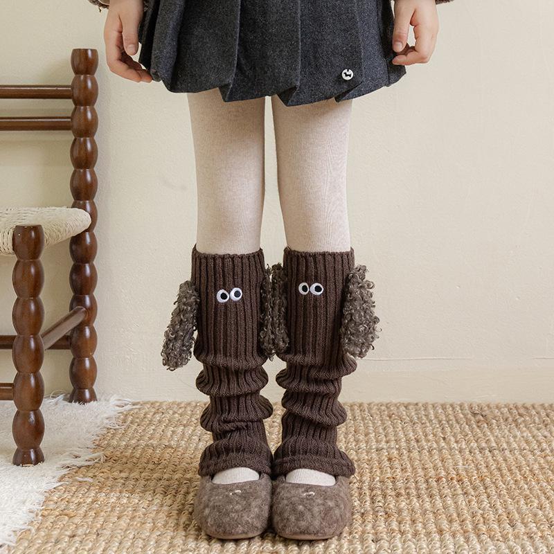 Süße Rüschen-Welpenohren-Beinwärmer im koreanischen Stil für Mädchen - Herbst/Winter Mittelschritt-Stricksocken