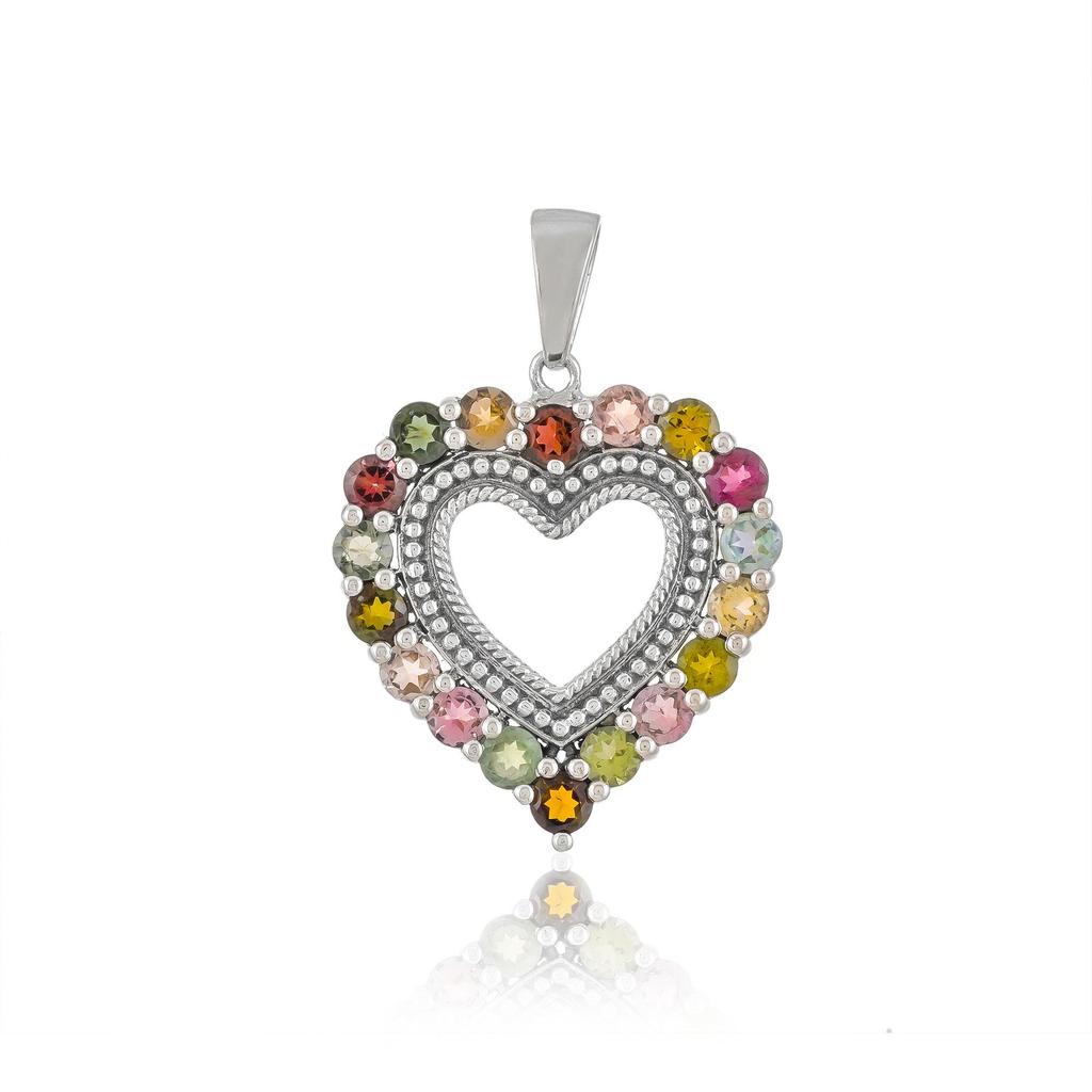 Colgante de corazón de piedra preciosa charm de plata 925 joyería colgante zivori para ella