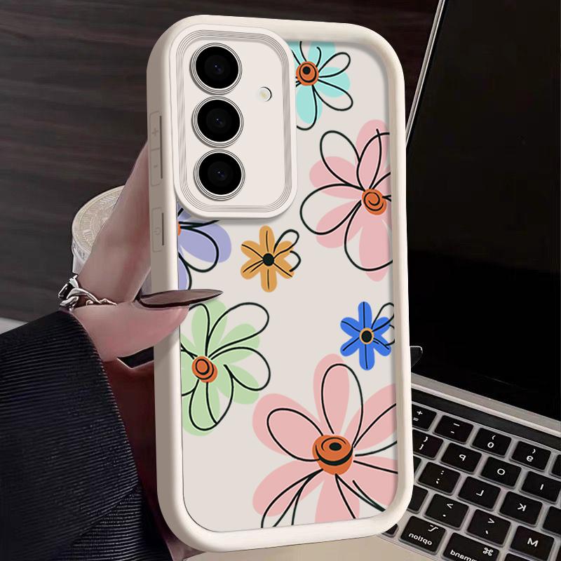 Cute Cartoon Flower Case For Samsung Galaxy S25 S24 Ultra S23 S22 Plus S21 S20 FE A15 A16 A26 A34 A35 A36 A54 A55 A56 5G Capa