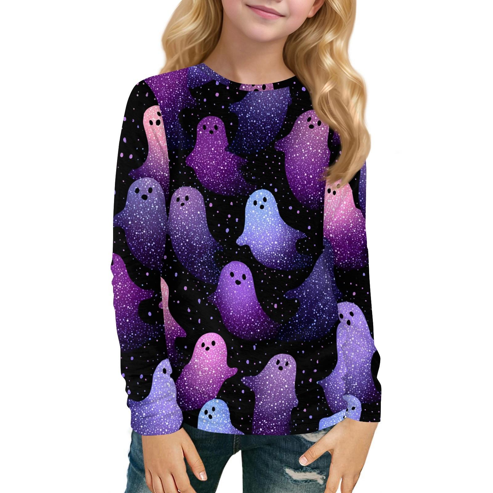 

Детский топ с длинным рукавом, круглым вырезом, с принтом, повседневный 130