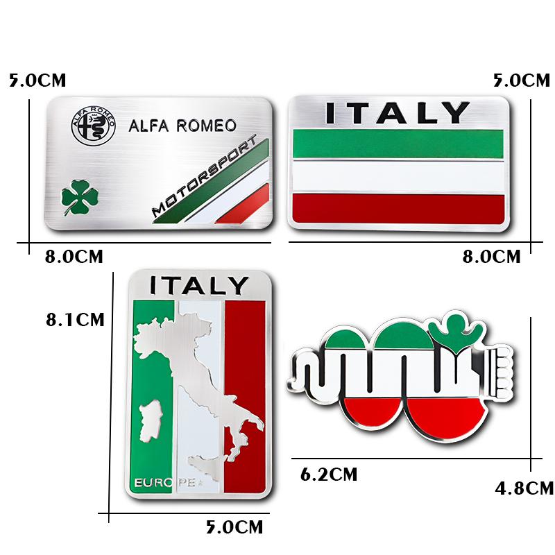 RZUD8 Car Stickers 3D Aluminum Auto Logos Stickers For Alfa Romeo 4C 159 Spider Giulia Giulietta 156 Tonale Car Body Decoration Paster