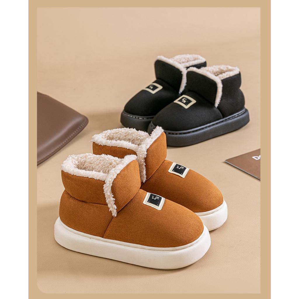 Luxusní bavlněné pantofle na zimu pro vnitřní protiskluzové a venkovní příležitostné nošení. Bavlněné pantofle s hustým sametem a teplé bavlněné boty