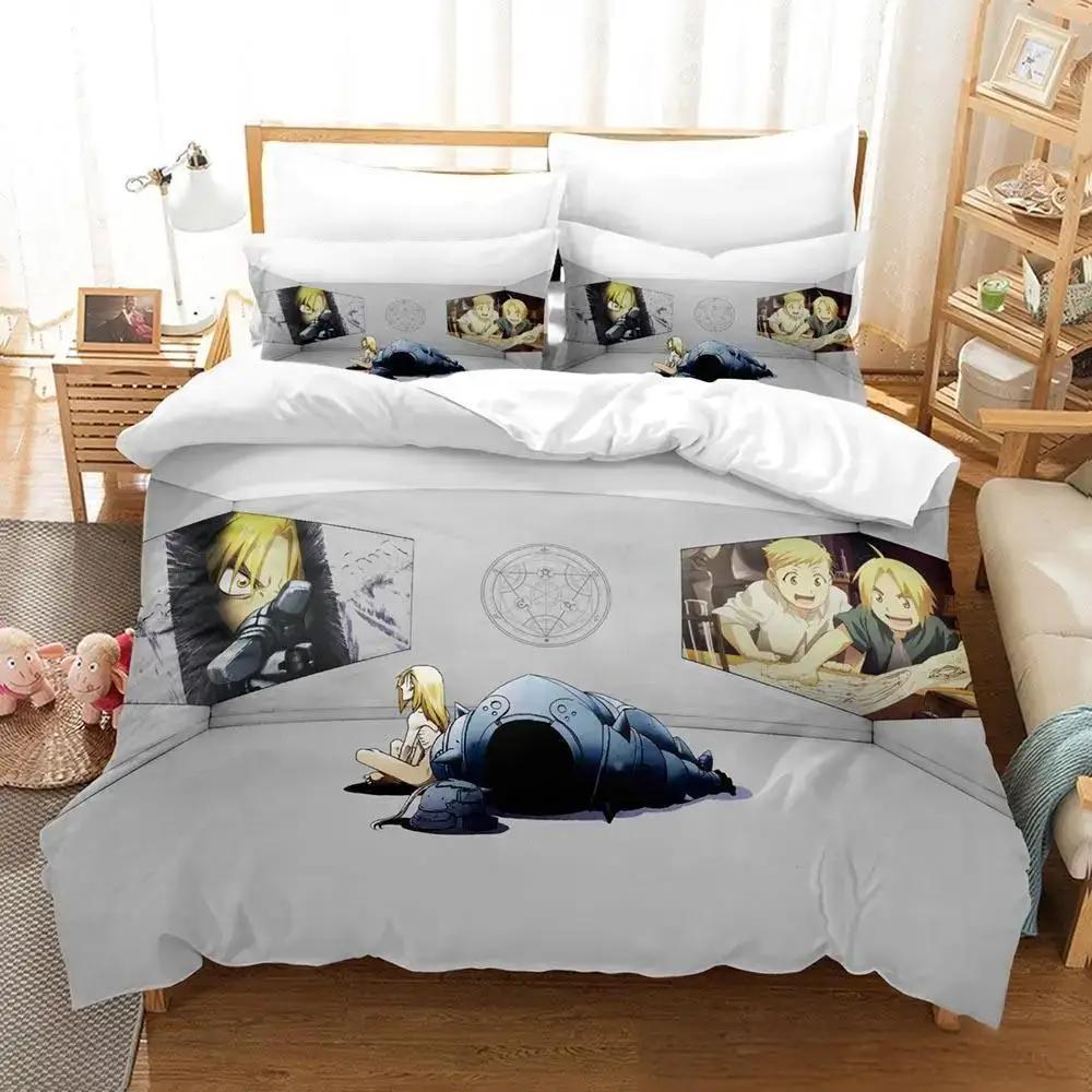 Fullmetal Alchemist Bedding Set Single Twin Full Queen King Size Bed Set Adult Kid Bedroom Duvet Cover Sets 3D Print  Bed
