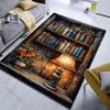 New Arrive! Bookshelf Oil Painting Style Print Carpet for Bedroom Living Room Bedside Sofa Floor Mat Modern Home Decor Area Rugs