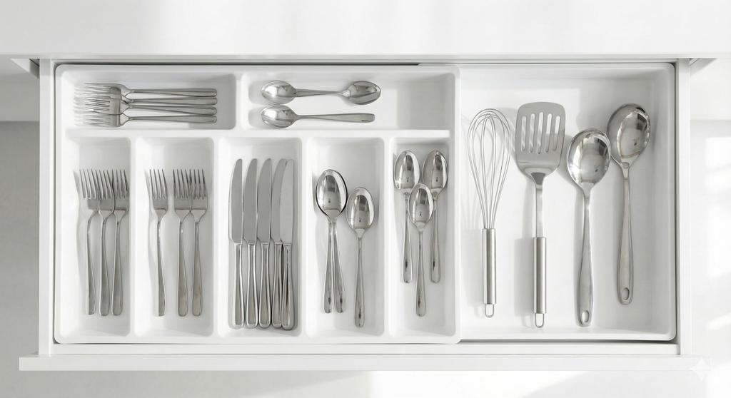 Bestick Expanderbar Köksbestick Fackindelad Lådor Organizer Expanderbar Förvaring HIPS Material ONE-K Fodral, Bricka, Bricka, Låda, 3250.7cm, Fodral,