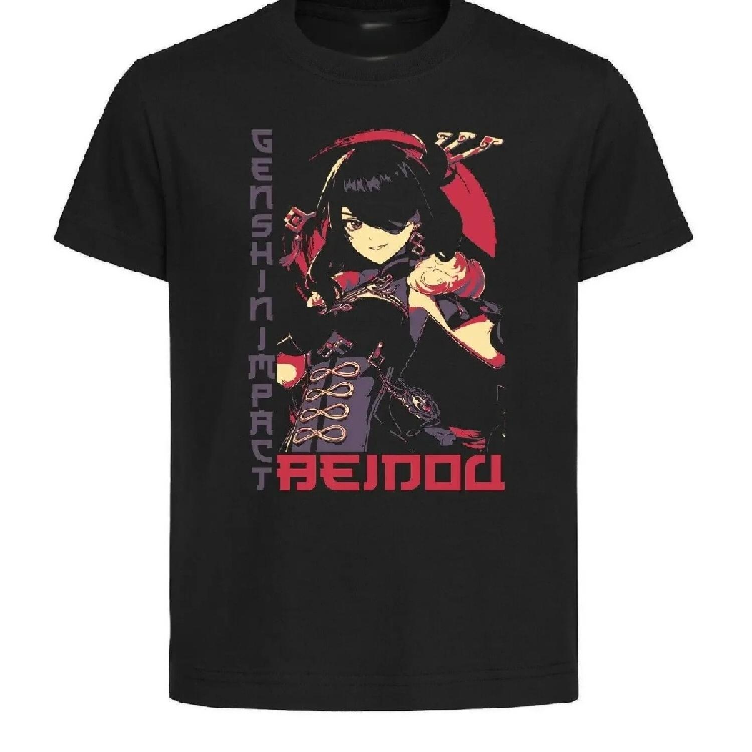 

Black Black Jersey Japanese Style Genshin Impact Beidou Unisex clothing T-shirt S