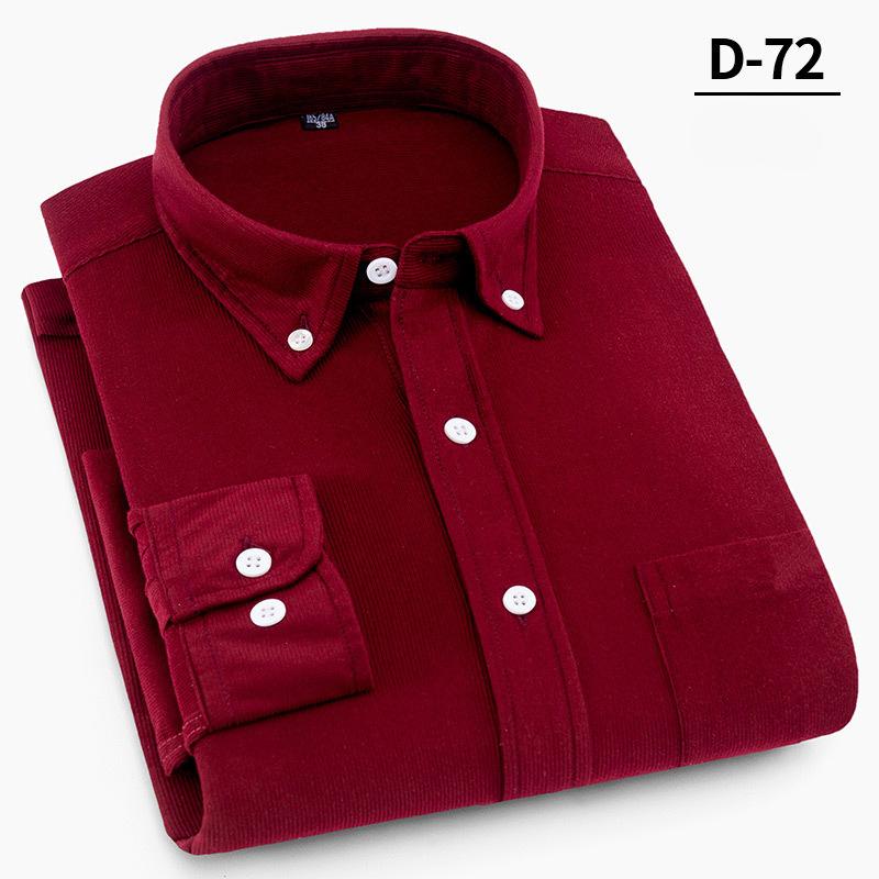 Men's Corduroy Shirts Long Sleeve Fashion Casual Regular Fit Soft Comfortable Pocket Dress Shirt For Men Blouse Clothes