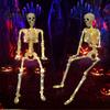 Modèle d'Os Humain Réaliste 36 Pouces Squelette d'Halloween Éclairé par LED, Figurine Squelette Corps Entier Taille Réelle 3 Pieds Os en Plastique Articulés avec Mouvement