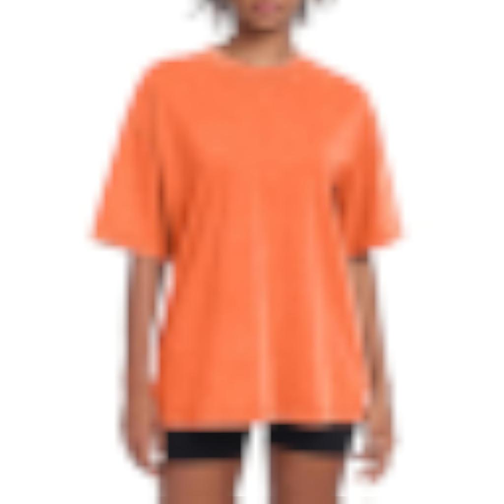 Women's Washed Retro Oversized T-Shirt Loose Sports Top Short Sleeve Cotton