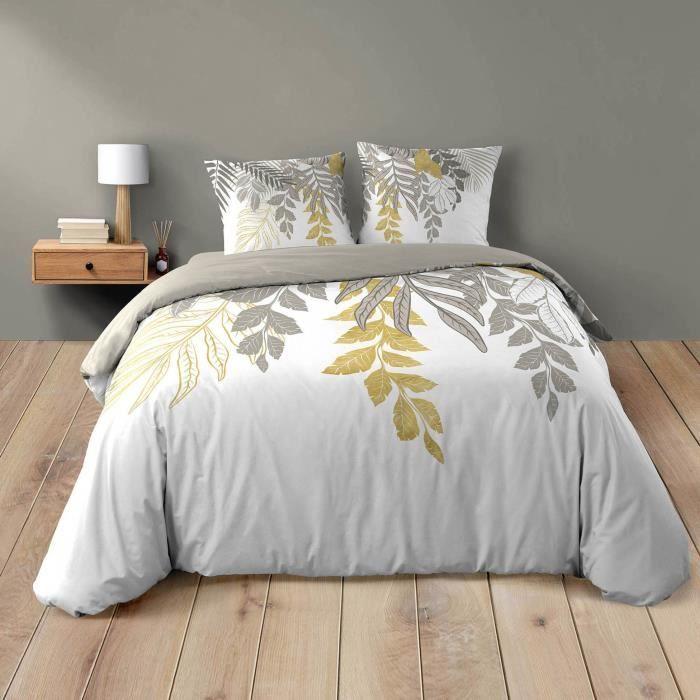 Parure Housse De Couette + Taies - Orlana - 220 X 240 Cm - 100% Coton - Lavable - Chambre