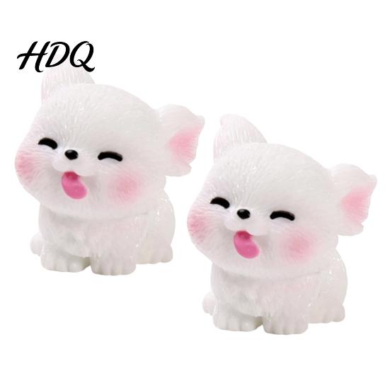 Display Box Collectibles 2Pcs Mini Dog Figurines Cute Resin Puppy Miniature Animal Figures Small Adorable Statue Decorations Ornaments for