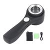 60x Handheld Magnifying Glass Usb Rechargeable Led Illuminated Magnifier For Outdoor Exploration And Observation