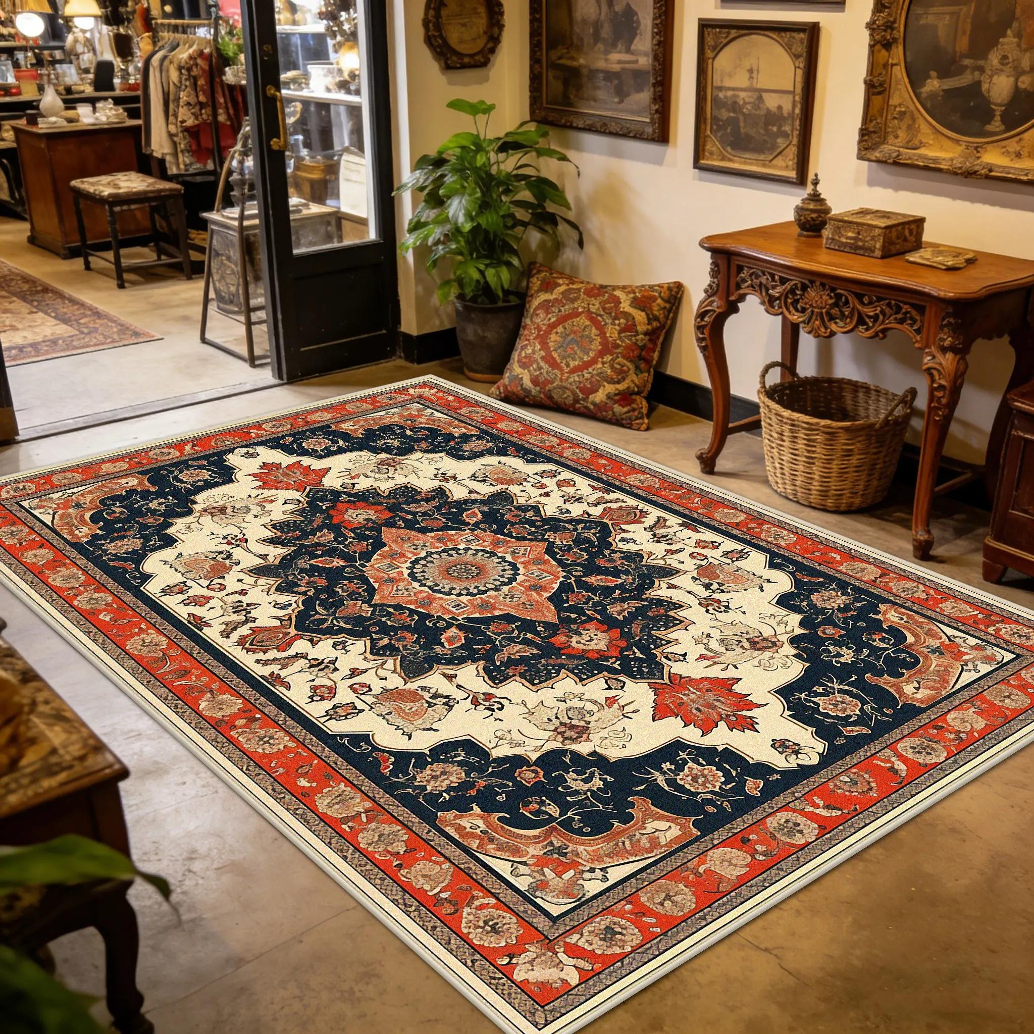 

Retro Bohemian Style Luxury Large Area Carpet for Living Room Retro Big Size Sofa Area Rugs Bedroom Cloakroom Mats 40X60cm